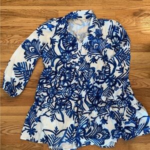 Blue Floral Women's Dress